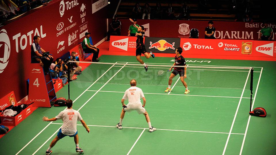 Andrei Adistia/Hendra Aprida Gunawan menang dua set langsung atas wakil AS Mathew Fogarty/Bjorn Seguin.